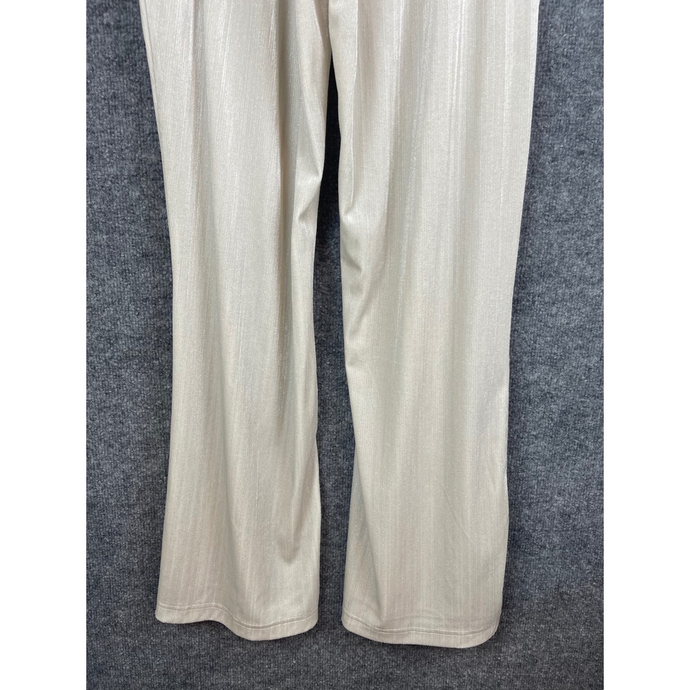 LuLaRoe Luxe Wide Leg Pants Womens XL Champagne Beige Excellent Shimmer Pleated - Picture 7 of 10